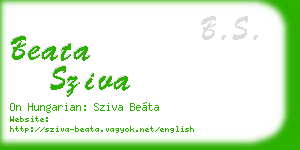beata sziva business card